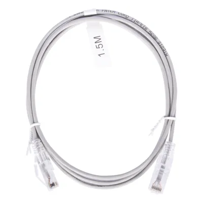 Cable de Parcheo Slim UTP Cat6 - 1.5 Metros (4.92 Pies) Gris Diámetro Reducido (28 AWG)