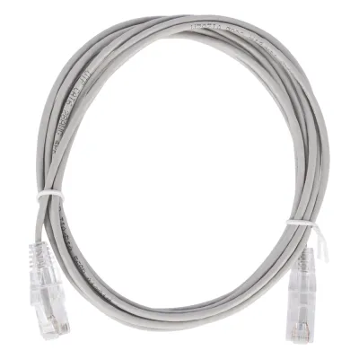 Cable de Parcheo Slim UTP Cat6 - 2 Metros (6.56 Pies) Gris Diámetro Reducido (28 AWG)