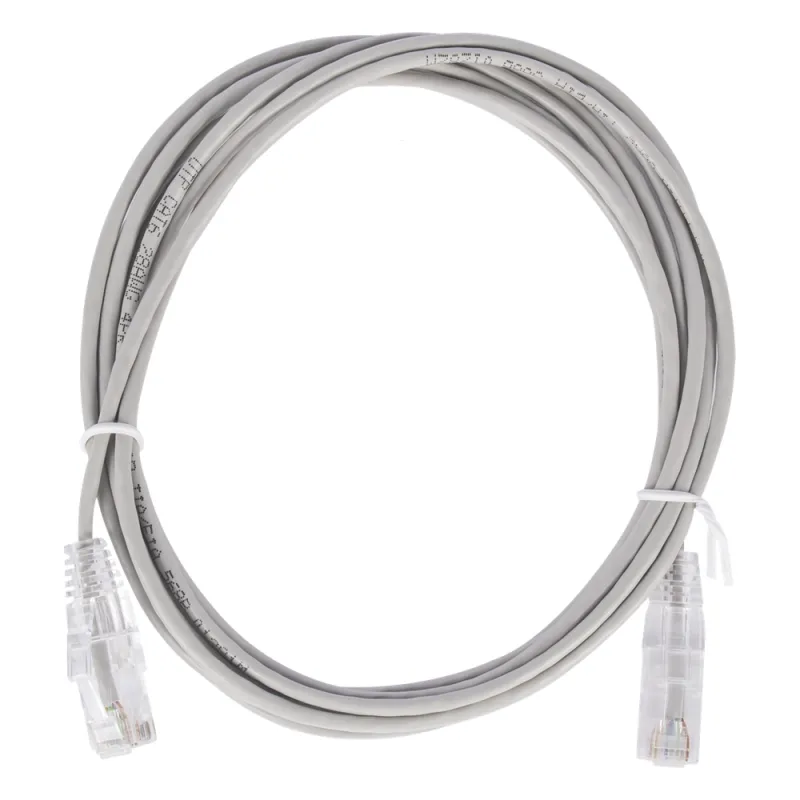 Cable de Parcheo Slim UTP Cat6 - 2 Metros (6.56 Pies) Gris Diámetro Reducido (28 AWG)
