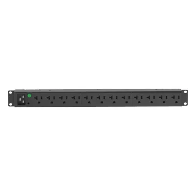 PDU Básico para Distribución de Energía, Enchufe de Entrada NEMA L5-20P, Con 12 Contactos NEMA 5-20R, Instalación Horizontal de 19in, 1UR, 20 Amp, 120 Vca