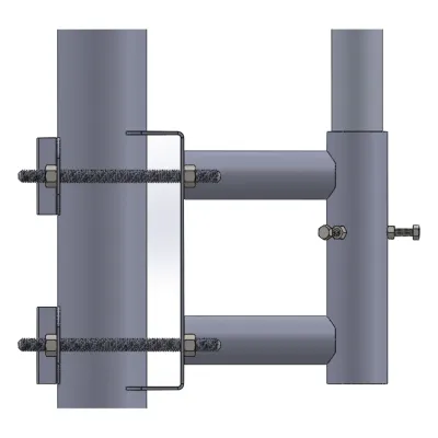 Adaptador para Colocar Mástil (tubo) a Poste recto.