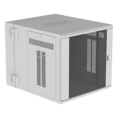 Gabinete PanZone de Montaje en Pared, de 19in, Puerta con Ventana de Seguridad, 12 UR, 762mm de Profundidad, Color Blanco
