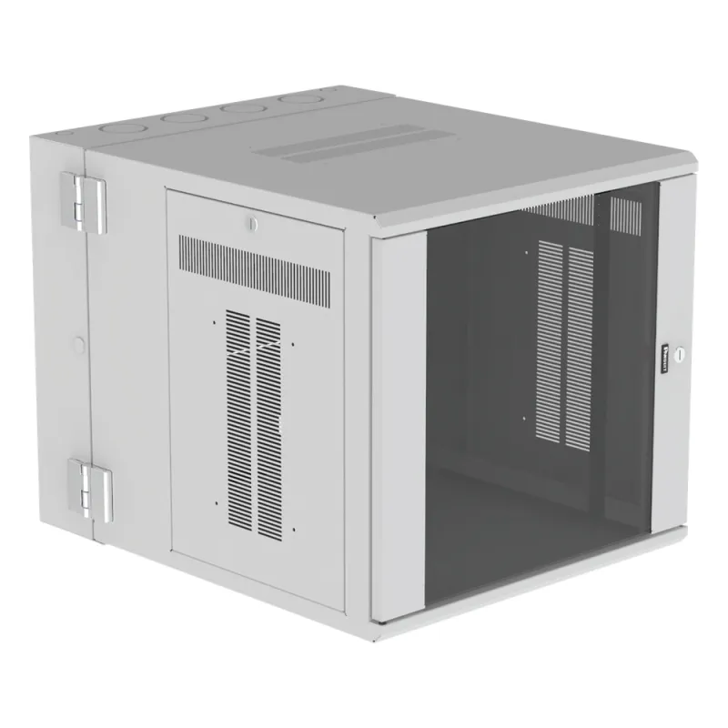 Gabinete PanZone de Montaje en Pared, de 19in, Puerta con Ventana de Seguridad, 12 UR, 762mm de Profundidad, Color Blanco