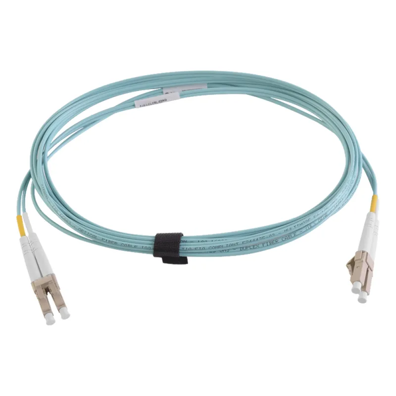 Jumper de Fibra Óptica Multimodo 50/125 XGLO OM4, LC-LC Duplex, OFNR, Color Aqua, 7 Metros (22.97 Pies)