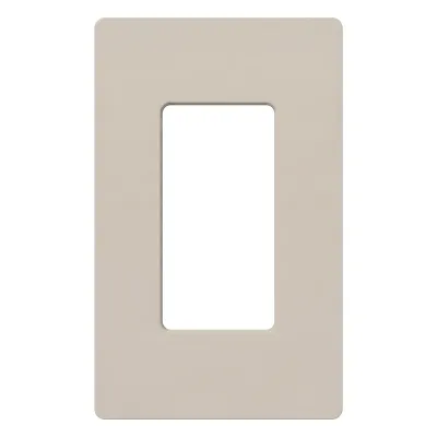 Placa de pared de 1 espacio sin tornillos visibles, acabado satinado Palladium, para atenuadores y controles Lutron estilo Designer como Maestro, Diva y control Pico