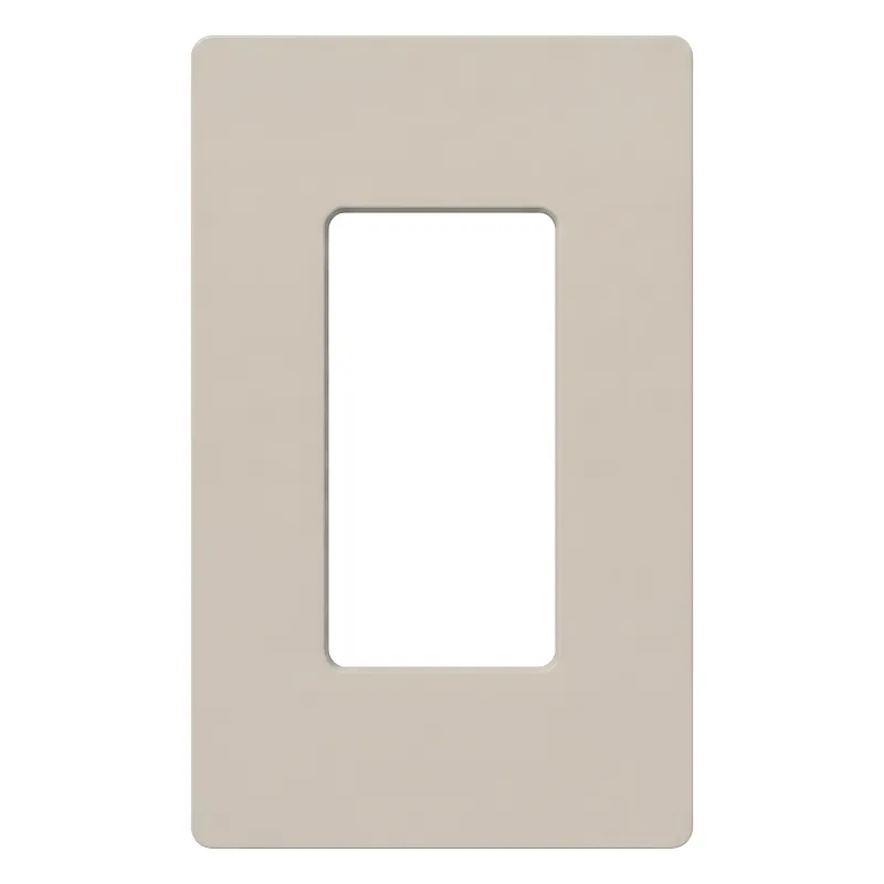 Placa de pared de 1 espacio sin tornillos visibles, acabado satinado Palladium, para atenuadores y controles Lutron estilo Designer como Maestro, Diva y control Pico