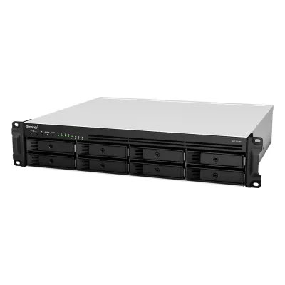 Servidor de Almacenamiento en Red Synology RackStation RS1221RP+ | 8 Bahías | Expandible a 12 Bahías | CPU AMD Ryzen V1500B | 4 GB DDR4 ECC | RAID Soportado | 10/25GbE | Virtualización Certificada | Protección de Datos Integral