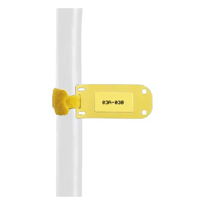 Paquete de 25 Marcadores de Identificación Autolaminados, de 33.3 x 76.2 mm, Uso Interior/Exterior, Color Amarillo