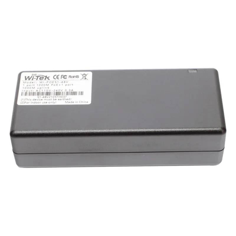 Inyector PoE 30W / PoE 802.3 af/at / 48V / Conexión plug and play / Alcance de hasta 100 metros / Aplicaciones CCTV