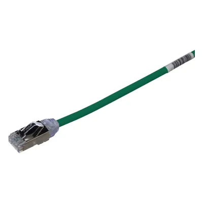 Patch Cord Cat6A, Diametro Reducido 28 AWG, Blindado S/FTP, CM/LS0H, 20 cm (7.87 Pulgadas), Color Verde