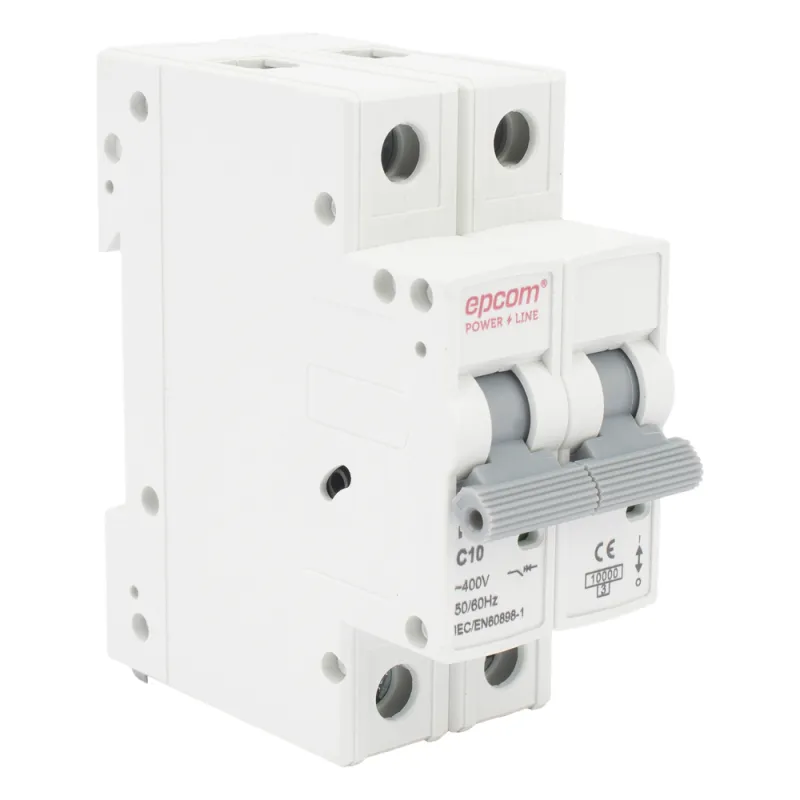 Protección Térmica/ Interruptor 2P, 10 A, Corriente Alterna 400 Vca para Aplicación Fotovoltaica Montaje Riel DIN