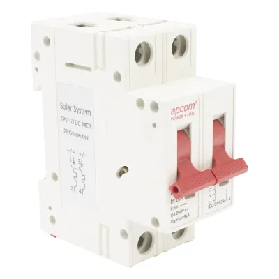 Protección Térmica/ Interruptor 2P, 20 A, Corriente Directa 800 Vcc para Aplicación Fotovoltaica Montaje Riel DIN