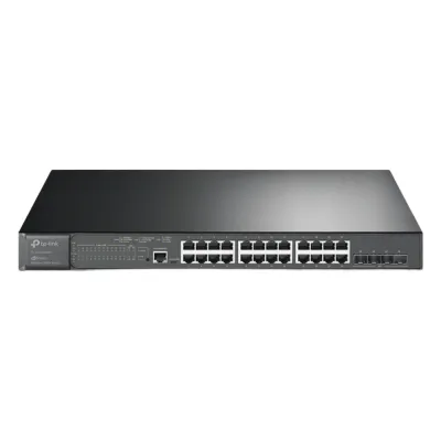 Switch L2+ Omada PoE+ / 24 Puertos PoE+ 10/100/1000 Mbps / 4 Puertos SFP+ 10G / 2 Puertos Consola (RJ45 y microUSB) / Administración Centralizada Omada o Stand-Alone / Multicast IGMP / Presupuesto PoE 384W / Montaje en Rack / (SG3428XMP)