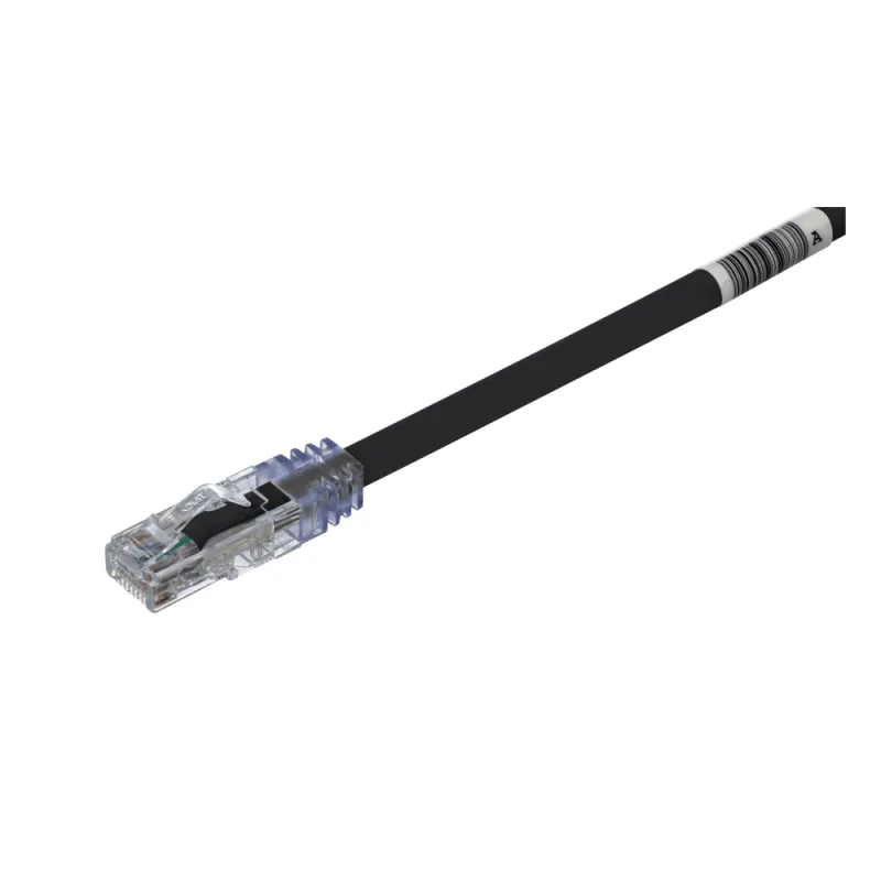 Cable de Parcheo UTP, Cat6A, 24 AWG, CM, Color Negro, 0.3 Metros (1 Pie)