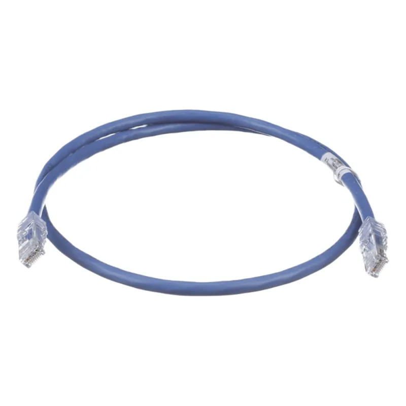 Cable de Parcheo UTP, Cat6A, 24 AWG, CM, Color Azul, 0.3 Metros (1 Pie)