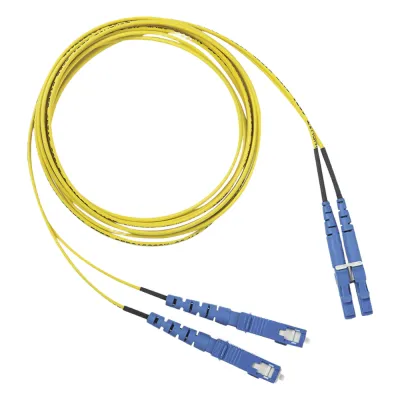 Jumper de Fibra Optica Monomodo 9/125 OS2, LC-SC Duplex, OFNR (Riser), Color Amarillo, 1 Metro (3.28 Pies)