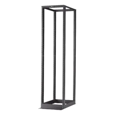 Rack de Cuatro Postes Estándar de 19", Rieles Numerados y Roscados #12-24, Profundidad Máxima de 23 in, 45 Unidades de Rack, Color Negro