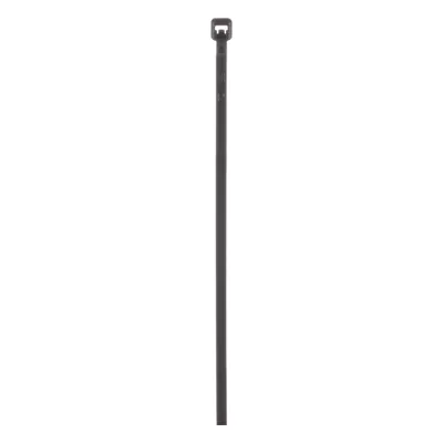 Cincho de Nylon 6.6 de Bloqueo, 203 mm largo x 2.5mm ancho, Color Negro, Exterior Resistente a Rayos UV, Paquete de 100pz
