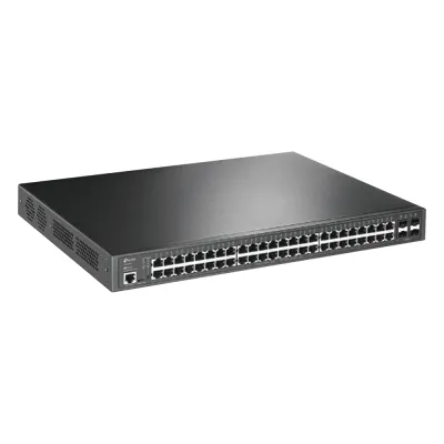 Switch L2+ Omada PoE+ / 48 Puertos PoE+ 10/100/1000 Mbps / 4 Puertos SFP 1G / 2 Puertos Consola (RJ45 y microUSB) / Administración Centralizada Omada o Stand-Alone / Multicast IGMP / Calidad de Servicio / Presupuesto PoE 384W / Montaje en Rack