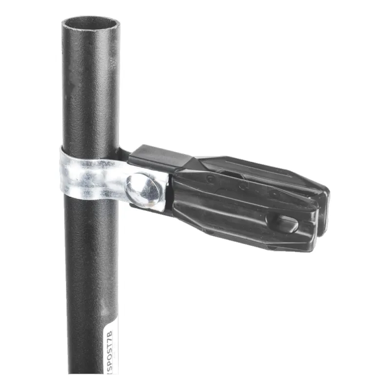 Aislador de Paso o Esquina con Abrazadera / 1 Pulgada (25 mm) / Resina Virgen 100% / Anti-Arqueo / Acero Galvanizado / Tubería de Malla Ciclónica