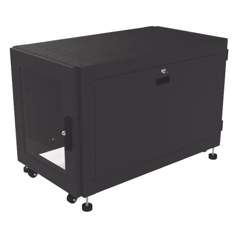 Gabinete Profesional de Piso para Telecomunicaciones de 12UR, 1000 mm Profundidad, Se envía el Gabinete armado.