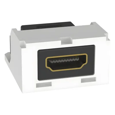 Módulo Acoplador HDMI 2.0, Hembra a Hembra Tipo-A, Categoría 2, Mini-Com, Color Blanco Ártico