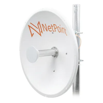 Antena Direccional de alto rendimiento / diámetro de 60 cm / 4.9-6.4 GHz / Ganancia 30 dBi / SLANT de 45 ° y 90 ° / Ideal para 30 km / Conector N-Hembra / Montaje y jumpers incluidos.