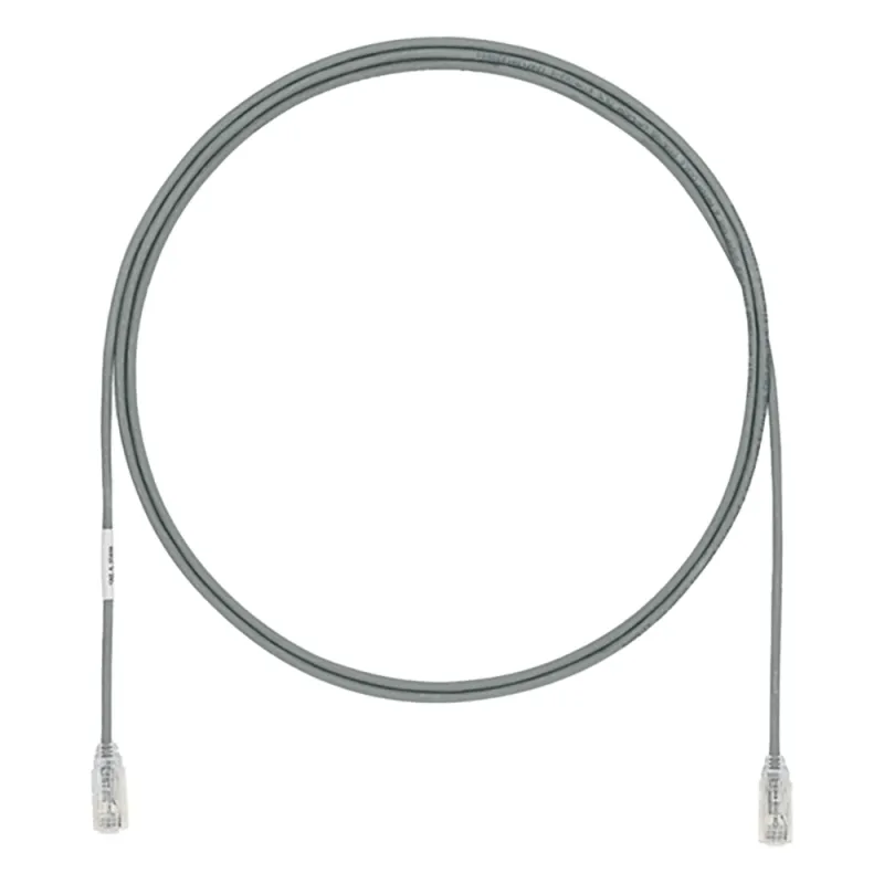 Cable de Parcheo TX6, UTP Cat6, Diámetro Reducido (28AWG), Color Gris, 1.5 Metros (4.92 Pies)