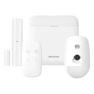 (AX PRO) KIT de Alarma AX PRO / Incluye: 1 Hub con bateria de respaldo / 1 Sensor PIR con Cámara / 1 Contacto Magnético / 1 Control Remoto / WiFi / Compatible con Hik-Connect P2P
