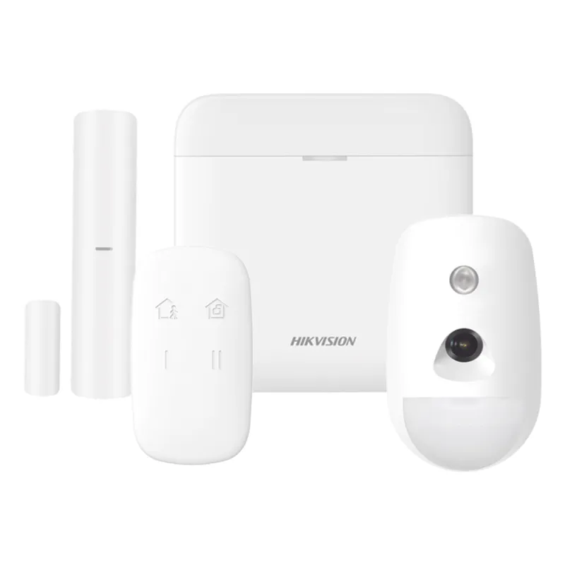(AX PRO) KIT de Alarma AX PRO / Incluye: 1 Hub con bateria de respaldo / 1 Sensor PIR con Cámara / 1 Contacto Magnético / 1 Control Remoto / WiFi / Compatible con Hik-Connect P2P