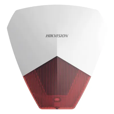 Sirena Estrobo Cableada Hikvision DS-PS1-R / 105 dB / LED Rojo / IP54 / 12V CC / Compatible con Paneles de Alarma