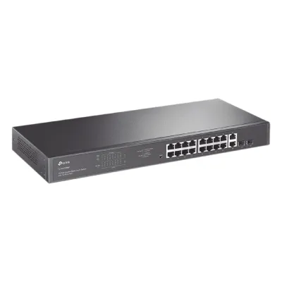 Switch no administrable de 16 puertos 10/100/1000Mbps y PoE af/at, 2 puertos SFP hasta 250W.