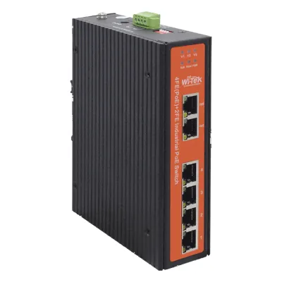 Switch industrial 4 puertos Fast Ethernetcon POE 802.3af/at + 2 puertos UPLINK gigabit