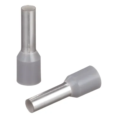 Ferrule Aislado PAN-TERM para Cable 12 AWG, Largo 17.5mm, DIN Color Gris. Paquete 500 Piezas