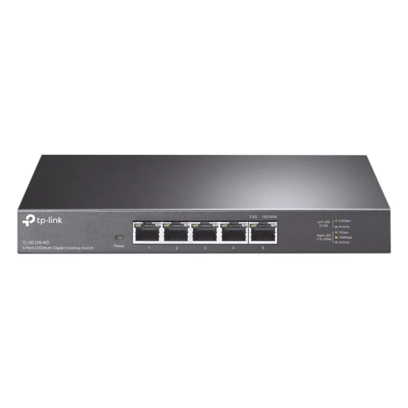 Switch Gigabit no administrable de 5 puertos 100 Mbps/ 1 Gbps/ 2.5 Gbps ideal para WiFi 6