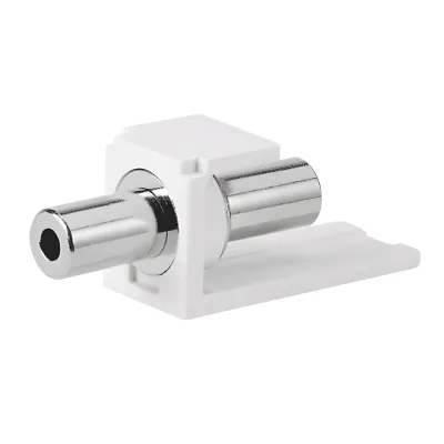 Módulo Acoplador Estéreo de 3.5 mm (1/8 Pulgadas), Tipo Mini-Com, de Paso, Color Blanco Mate