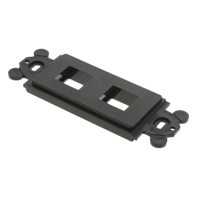 Marco de Módulo NetKey Dúplex, Para Placas Frontales Estándar GFCI, Acepta 2 Módulos Keystone, Color Negro