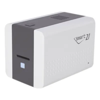 Impresora de Tarjetas Semi- automática SMART21 / Ingreso de Tarjetas Manual/Incluye Ribbon, Software y 100 Tarjetas PVC