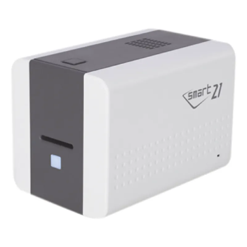 Impresora de Tarjetas Semi- automática SMART21 / Ingreso de Tarjetas Manual/Incluye Ribbon, Software y 100 Tarjetas PVC