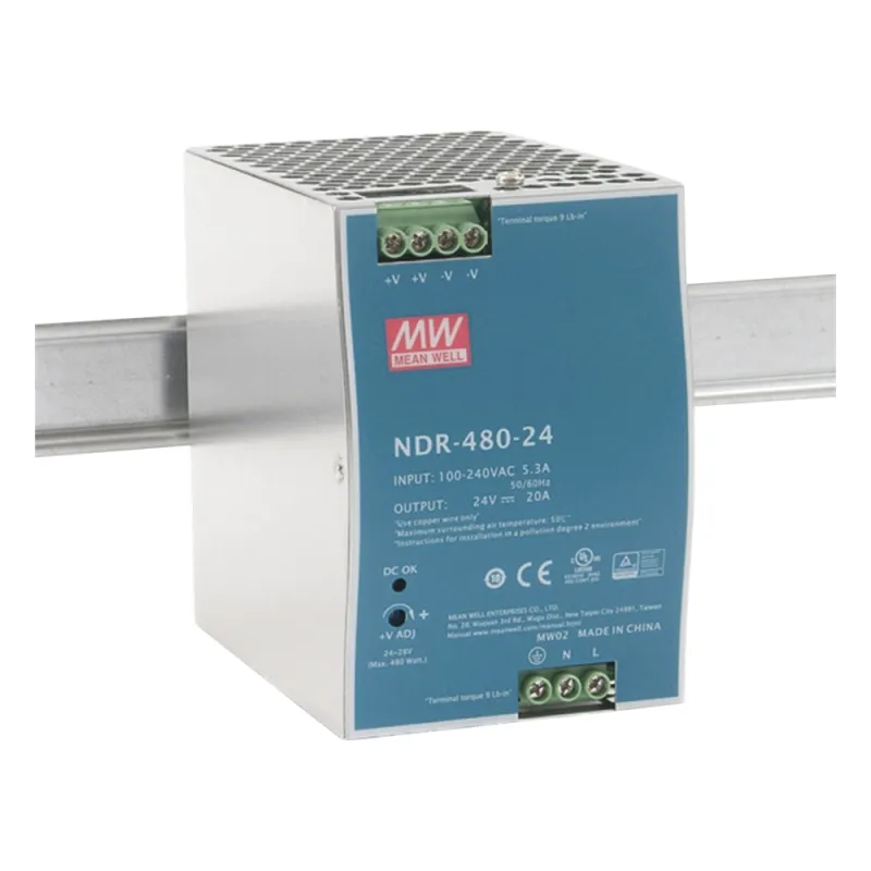 Fuente de poder industrial para riel DIN / 480W / 24Vcc / 20A / Entrada: 100-240Vca