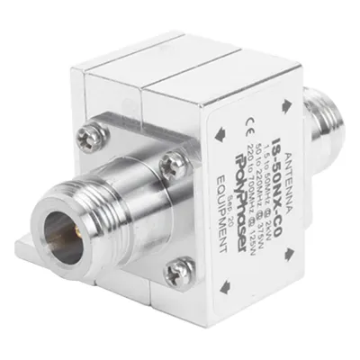 Protector Coaxial RF / 1.5-700 MHz / 50 Ω / Conectores N Hembra / Ceja Lateral / 2 kW