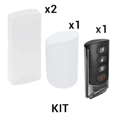 KIT Básico Sensores Inalámbricos - Incluye 2 Contactos Magnéticos, 1 PIR y 1 Llavero - Compatibles con Honeywell y PRO4GEN2