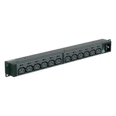 PDU Básico para Distribución de Energía, Enchufe de Entrada NEMA L6-20P, Con 13 Contactos C13, Instalación Horizontal de 19in, 1UR, 20 Amp, 220 Vca