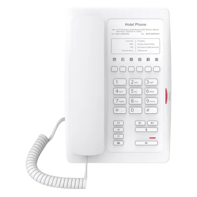 Teléfono IP WiFi para Hotelería, profesional con 6 teclas programables para servicio rápido (Hotline), plantilla personalizable con PoE