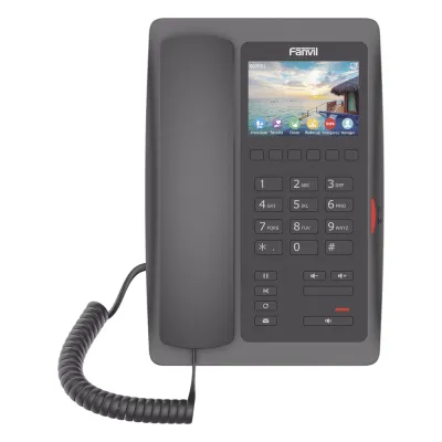 (H5W Color Negro)Teléfono IP WiFi para Hotelería, profesional de gama alta con pantalla LCD de 3.5 pulgadas a color, 6 teclas programables para servicio rápido (Hotline) PoE