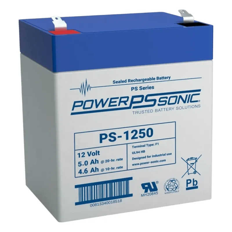Batería 12V, 5.0AH, Para Respaldo, Tecnologías AGM/VRLA, 5 Años Vida Útil, Terminales F2, Reconocida UL