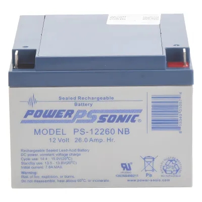 Batería 12V, 26AH, Para Respaldo, Tecnologías AGM/VRLA, 5 Años Vida Útil, Terminales NB, Reconocida UL