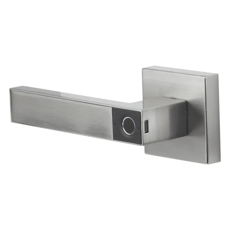 Manija Castelli Biométrica/ Niquel Satinado / 30 usuarios / Para Puerta Izq o Derecha de 60-70mm