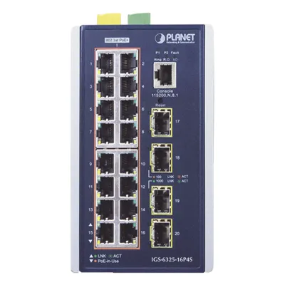 Switch Industrial Capa 3, 16 Puertos 10/100/1000T 802.3 AT POE +, 4 Puertos 1G / 2.5G SFP