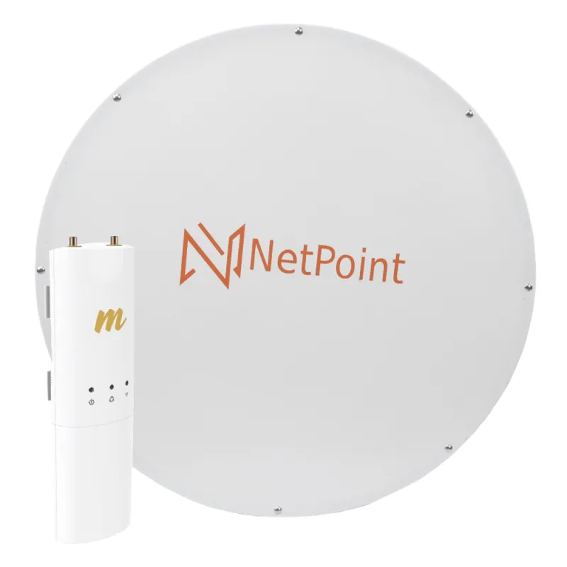 Kit de radio C5C con Antena NPX2GEN3 de 34 dBi, Frecuencia (4.9-6.2 GHz), ideal para distancia de hasta 50 km, jumpers, PoE y cable de alimentación Incluidos